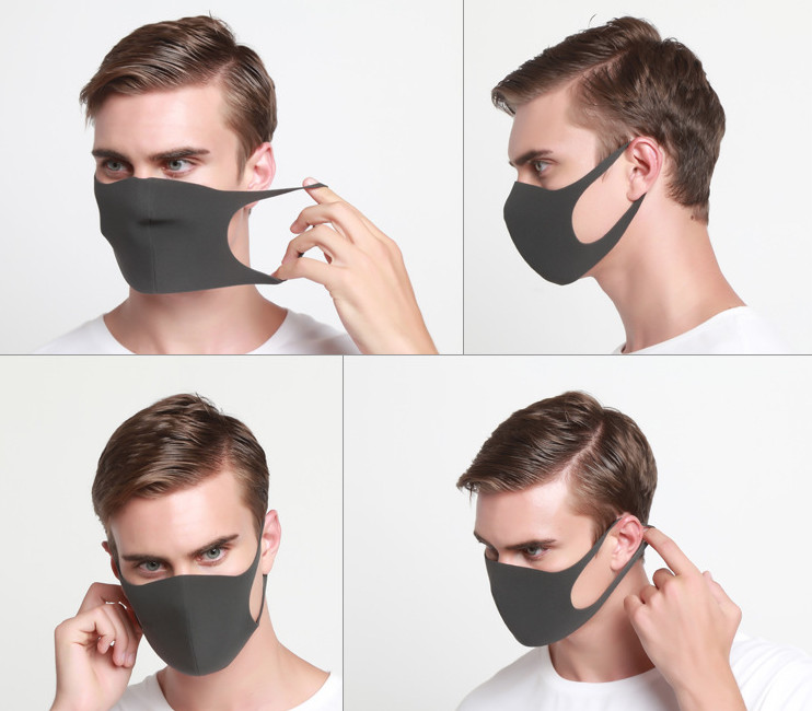 Nanosase BNS Polyester Spandex Masks - Black (4 Pack)