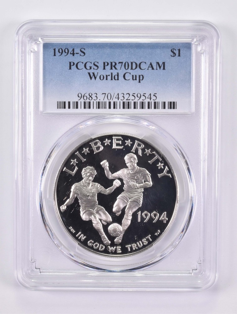 PR70 1994-S DCAM World Cup Commemorative Silver Dollar PCGS