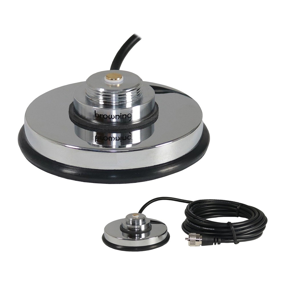 3.625" NMO Magnet Mount, Rubber Boot, Preinstalled UHF PL-259 Connector