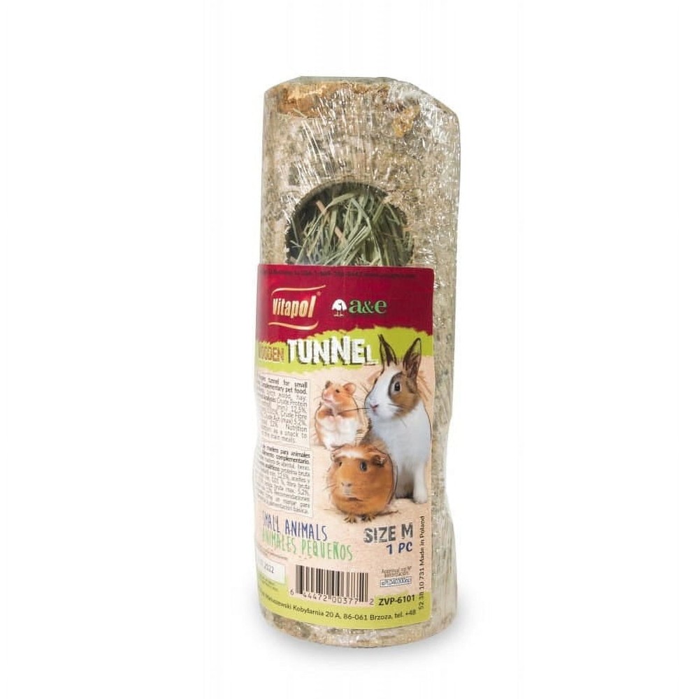 A&E Cage Small Animal Birch Tunnel with Hay - Medium