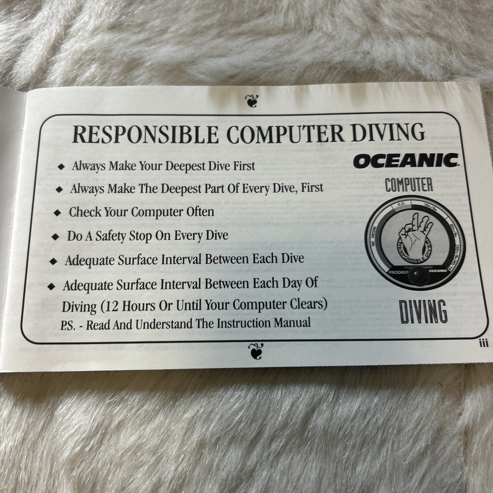 Prodigy Imperial Owner’s Guide Oceanic Diving Computer