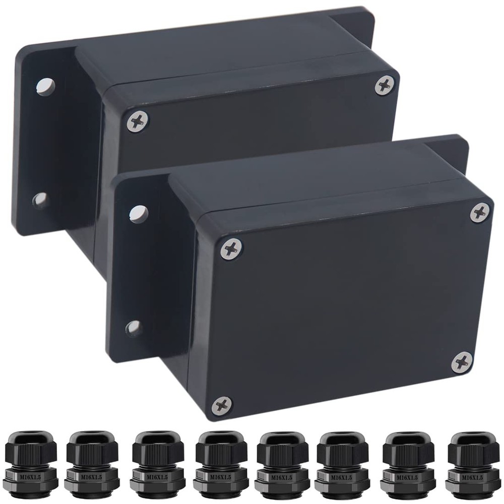 2packs Junction Box Ip65 Waterproof Abs Plastic Electrical Project Case Power Ju