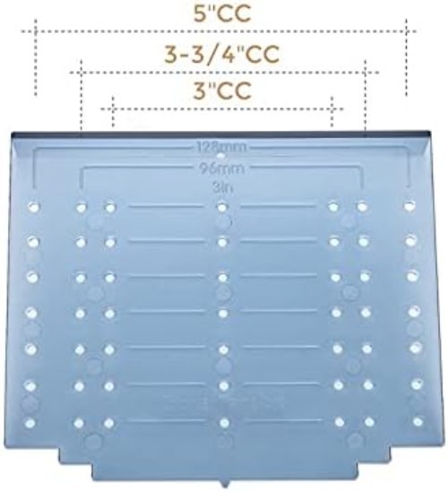 Cabinet Hardware Installation Template Set - Black Zinc Knobs and Pulls, 3 Si...