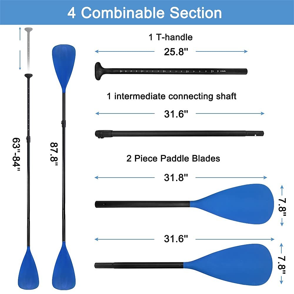 LBW SUP Paddle Board Stand up Paddleboard 4-Piece (Blue)