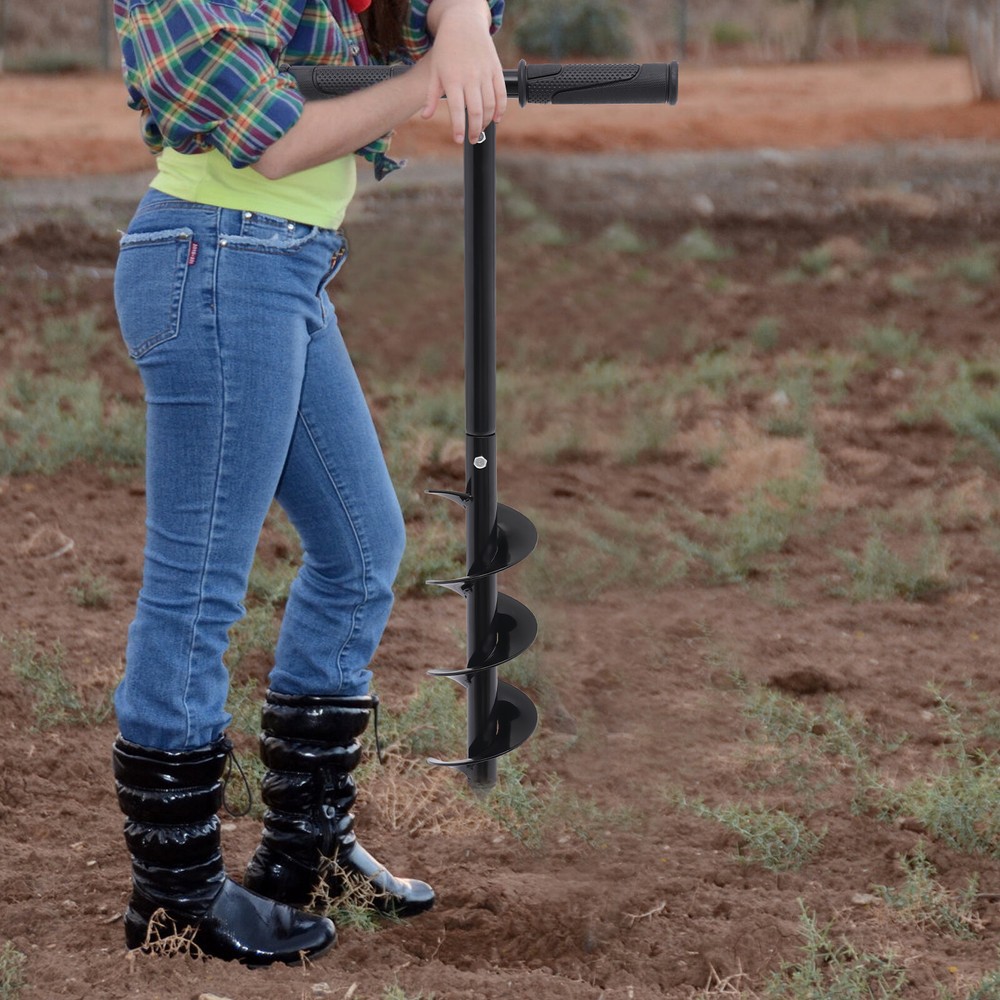 Hand Post Hole Digger Ground Digger Earth Auger Planter with Non-Slip Handle