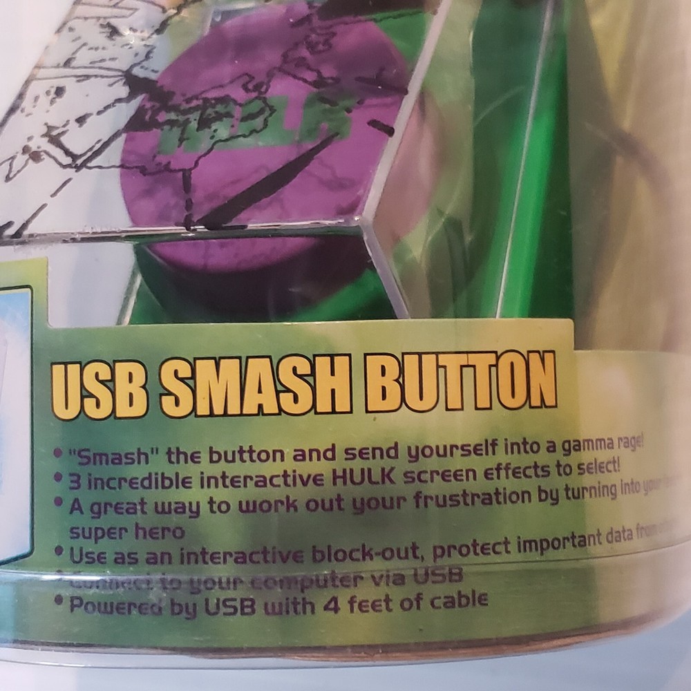 Marvel "Hulk Smash Button" Computer Screen Effect Interactive Toy USB New