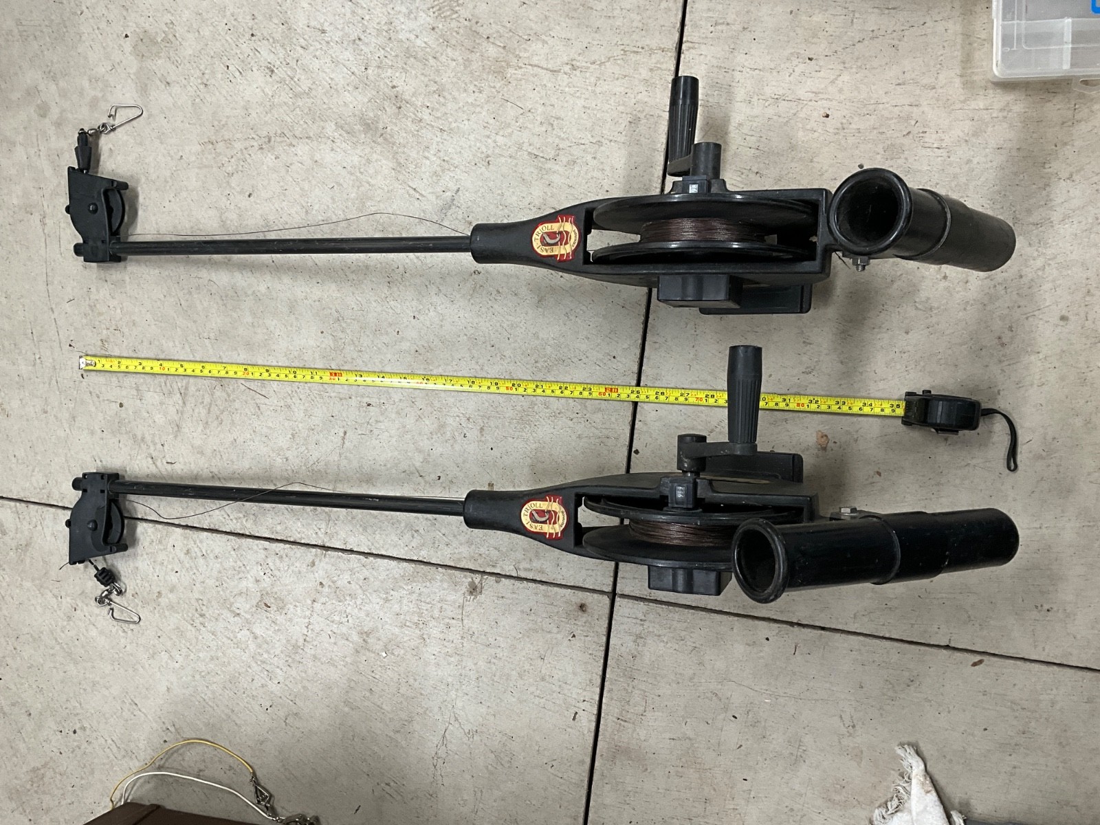 Cannon Easi Troll Manual Downriggers (2) - with rod holders, nice shape