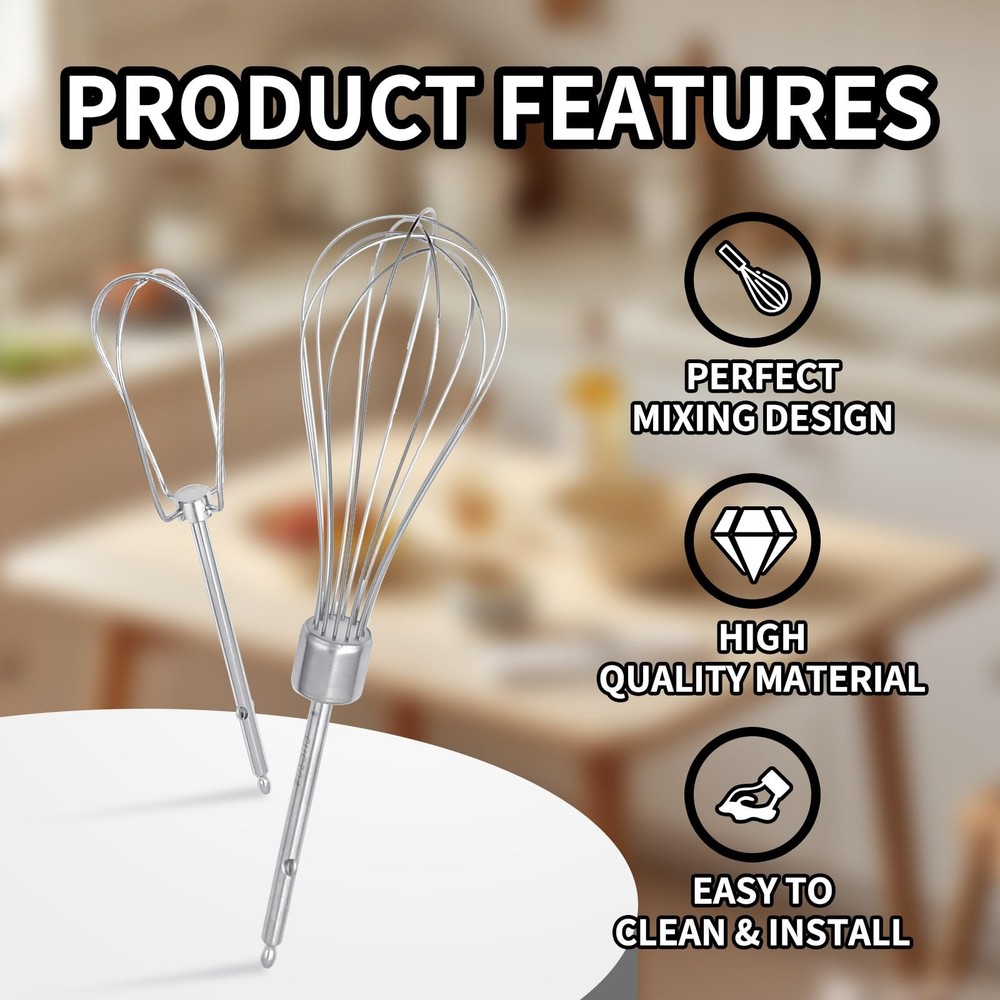 2 Pack Hand Mixer Attachments Beaters Compatible with BLACK and DECKER Electr...