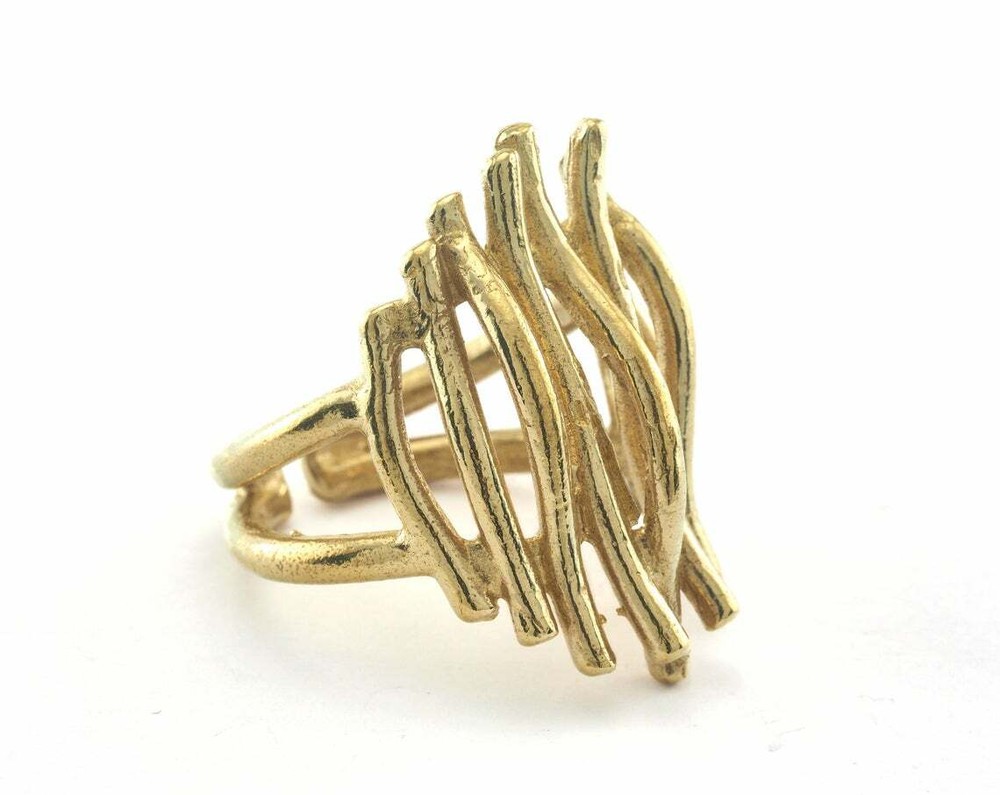 Branches Adjustable Raw Brass 28mm (19mm 9US inner size - Adjustable ) OZ3353