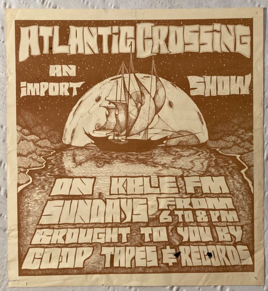 KBLE Seattle Radio Station Poster Atlantic Crossing An Import Show Heavy Stock