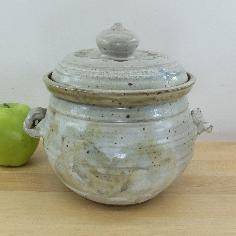 Fritz Signed Stoneware Pottery Lidded Jar Pot