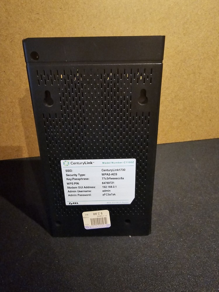 Centurylink C1100Z Wireless WiFi Modem Unit Only! Works!!