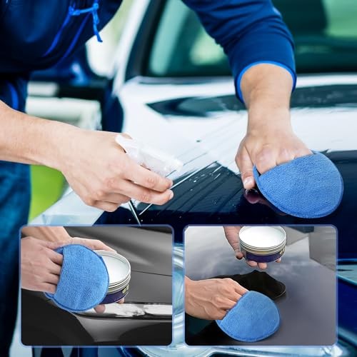 Wax Applicator Pad (8 Pack), 5 Inch Microfiber Applicator Pad with Finger