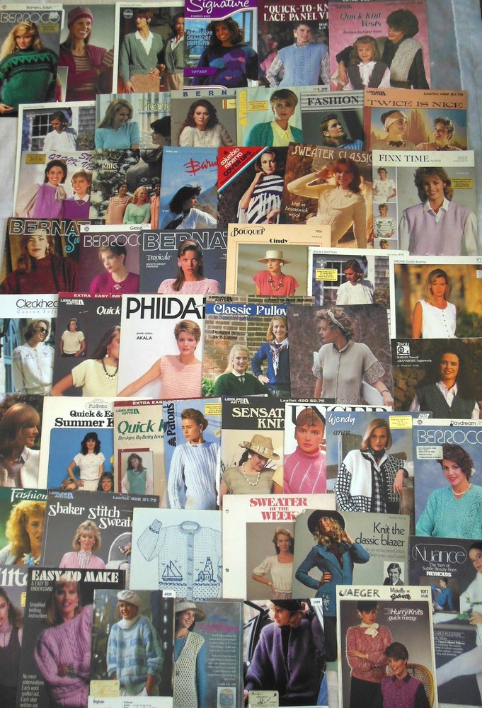 Women's Sweaters Knitting Patterns Lot, All Seasons, Leaflets & Single Patterns