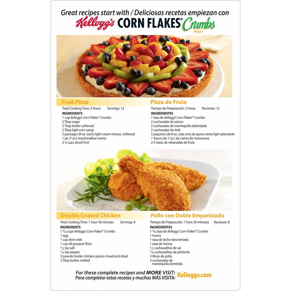 (4 pack) Kellogg's Corn Flakes Original Crumbs, 21 oz