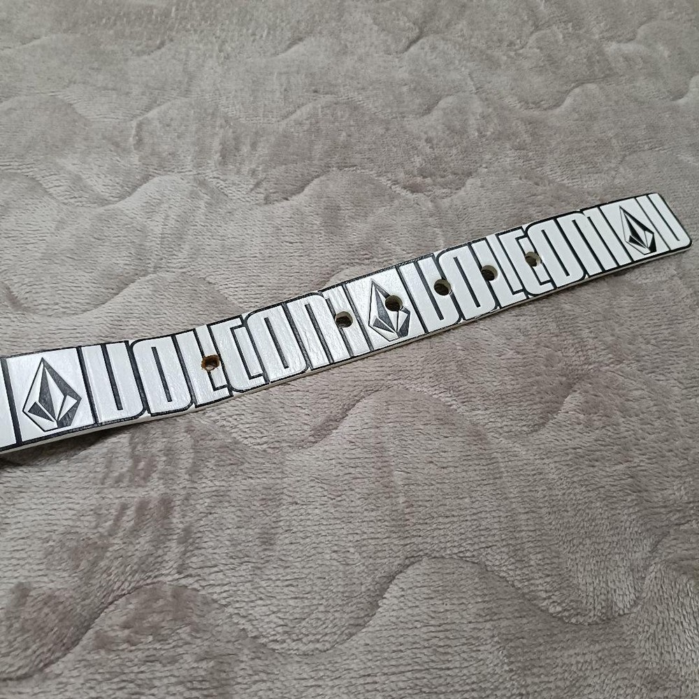 Volcom Volcom/Leather Genuine Leather Belt White Brown Logo