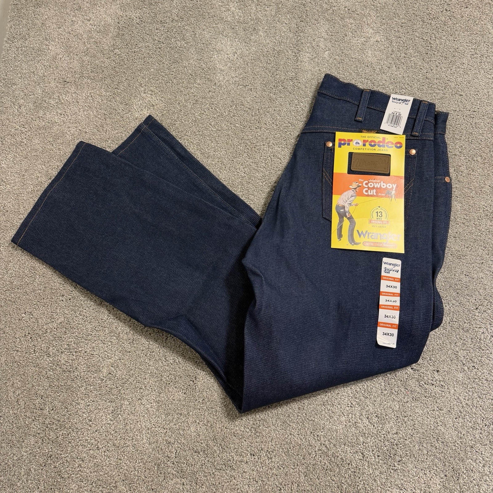 Wrangler Cowboy Cut Jeans Mens Sz 34x30 Original Fit Pro Rodeo Competition 13MWZ