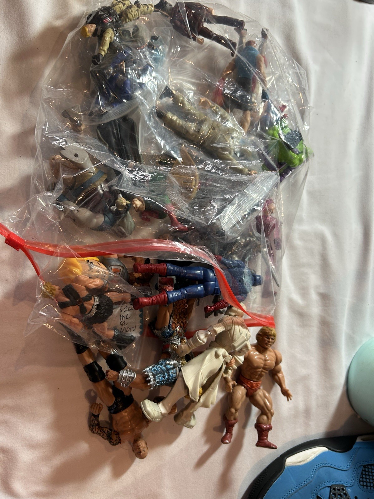 Mattel Action Figures Lot He-Man Spider-Man Plastic Masters Marvel 10+ Pack