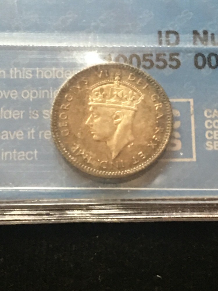 1940c, CCCS Graded Newfoundland, Five Cent, **AU-55 Cleaned**