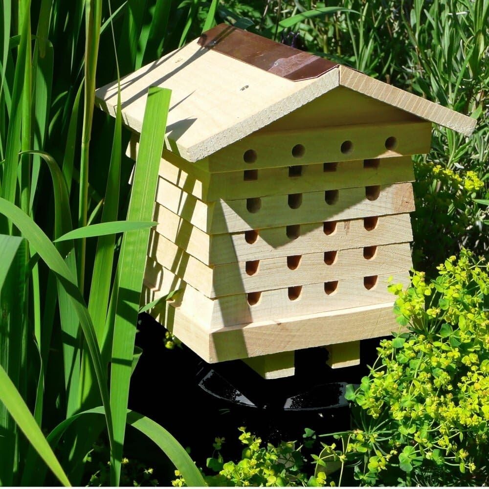 Pollinator Bee Management System - Interactive Wooden Habitat for Friendly Bees