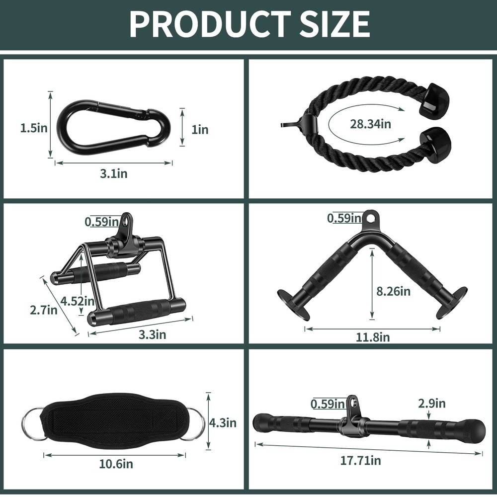 Triceps Pull Down Attachment,Cable Machine Accessories for Home Gym，LAT Pull ...