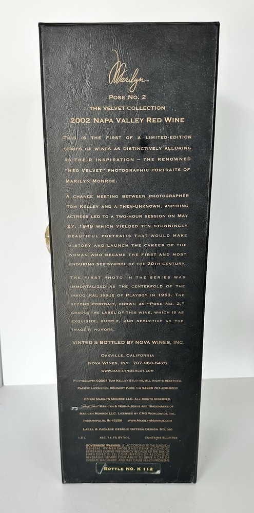 Marilyn Monroe Empty Wine Bottle With Box