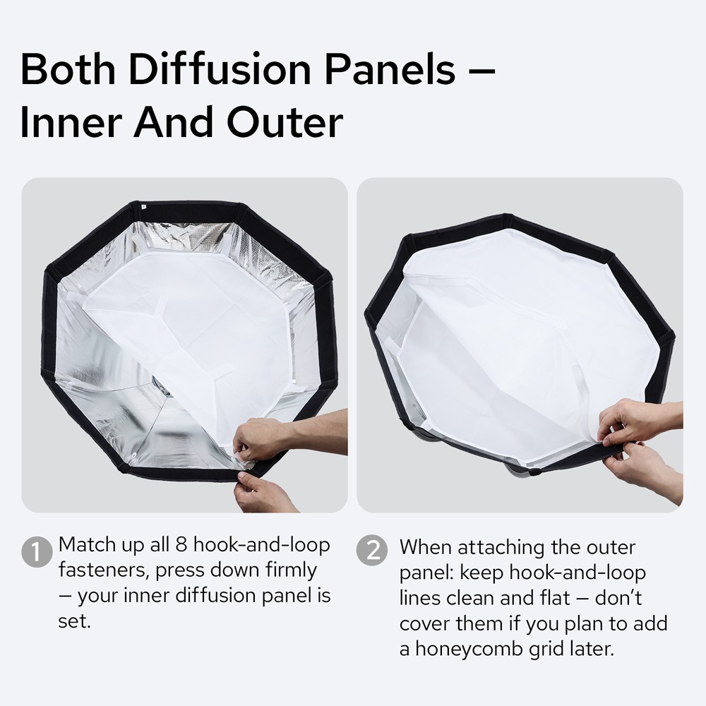 US TRIOPO K3-65 65cm Quick-Setup Octagon Softbox with Grid For Bowens Light