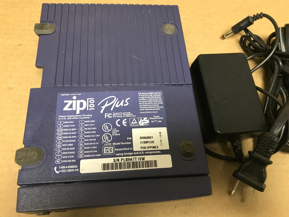 Iomega ZIP 100 Plus External Parallel Port Drive Z100PLUS