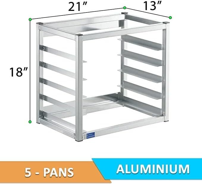 NSF Aluminum Wall Mounted Sheet Bun Pan Rack Holds 5 Half Size Sheet Pans
