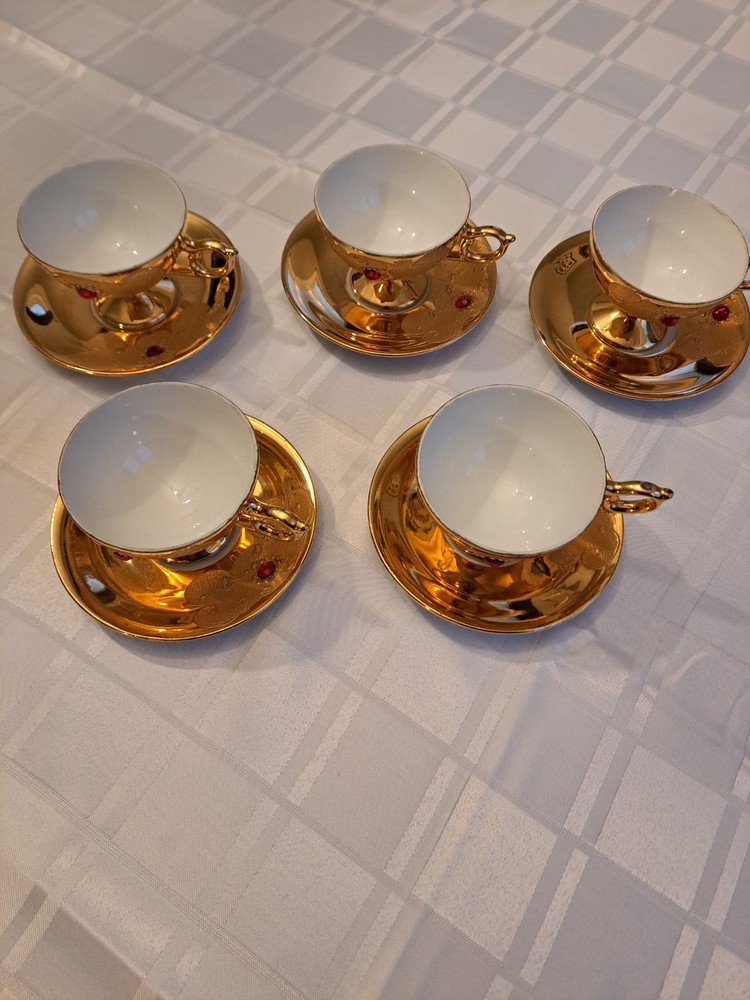 22K gold tea Cup set
