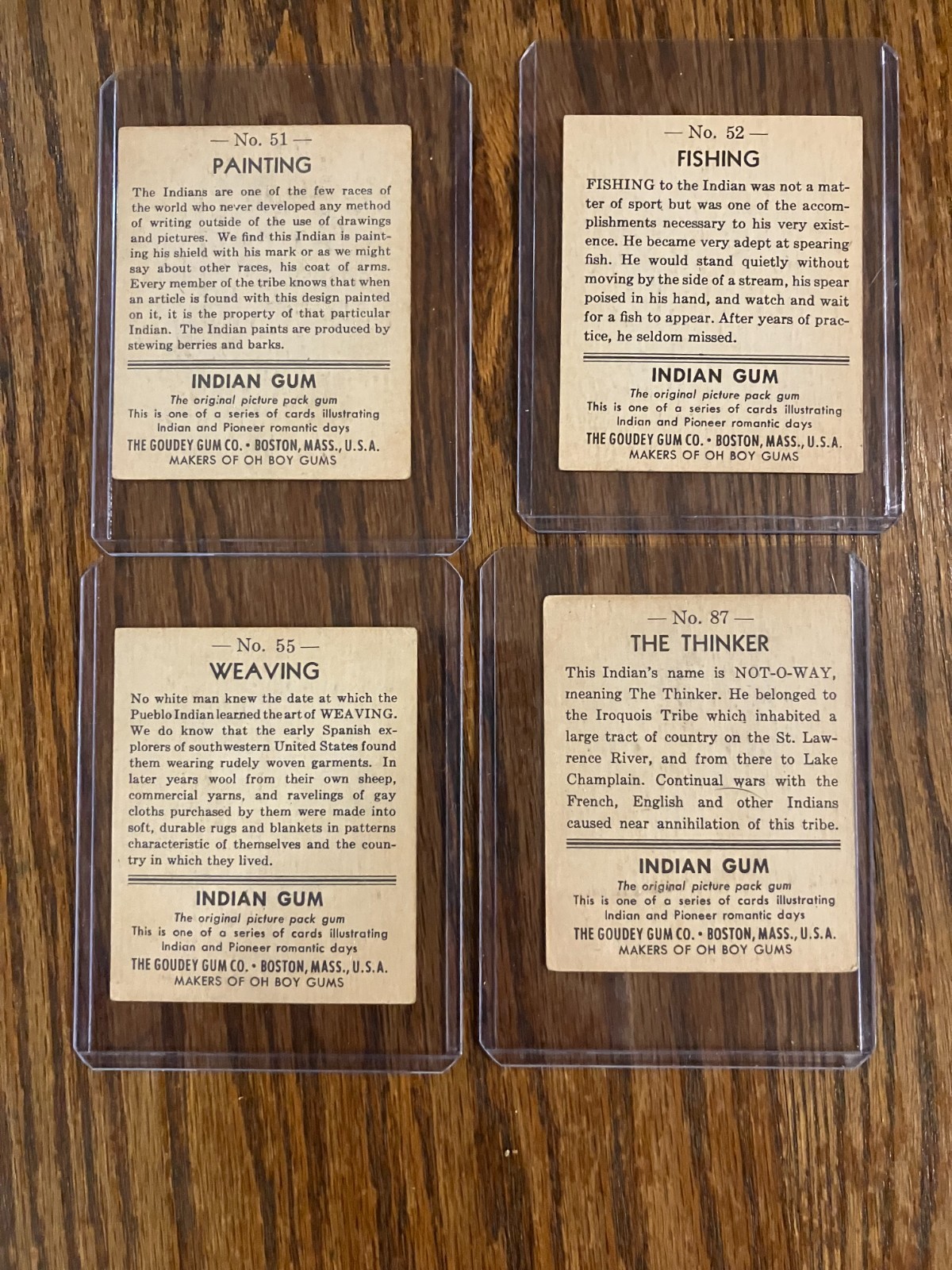 INDIAN GUM cards 1947 GOUDEY GUM CO.