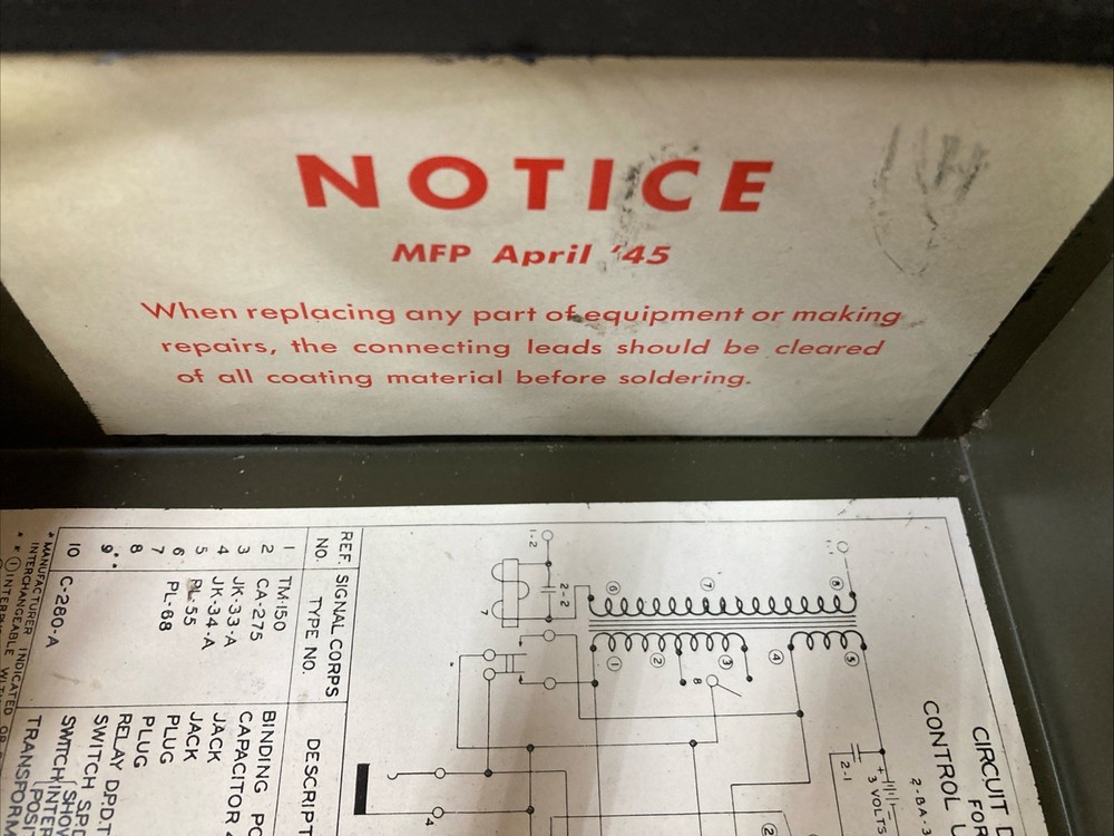 Signal Corps Radio Control Unit RM-53
