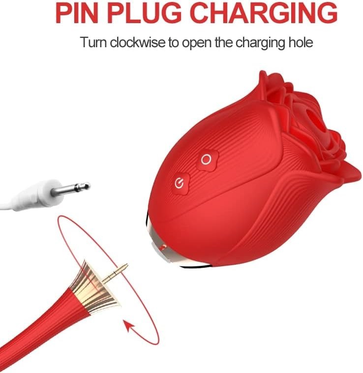 Rose Shape Sucking Vibrator Clitoral G-spot Suction Sex Toy 10 Speed WaterProof