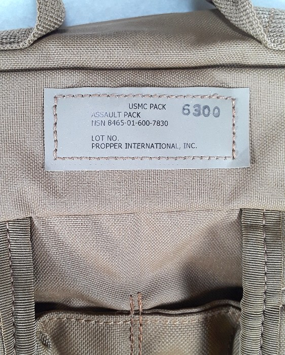 Propper MOLLE USMC Assault Pack Backpack - coyote brown