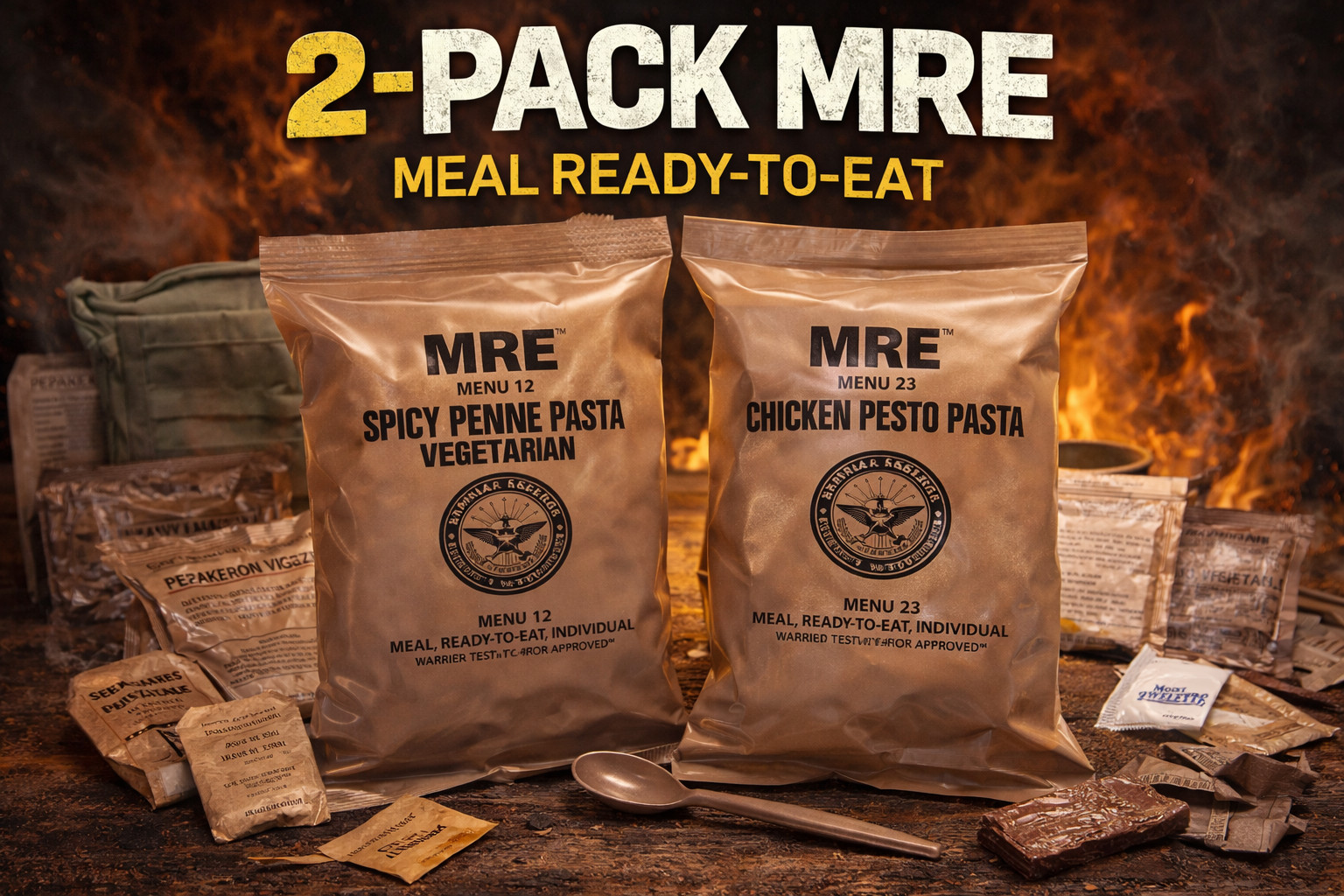 2 Pack MRE Emergency Ready To Eat Meals – Storm & Power Outage Food USA