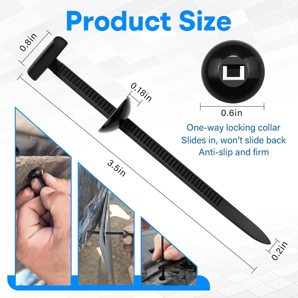 50PCS Nylon Universal Cable Tie Buckle, Upgrade Both-side Self-Locking Zip Tie C