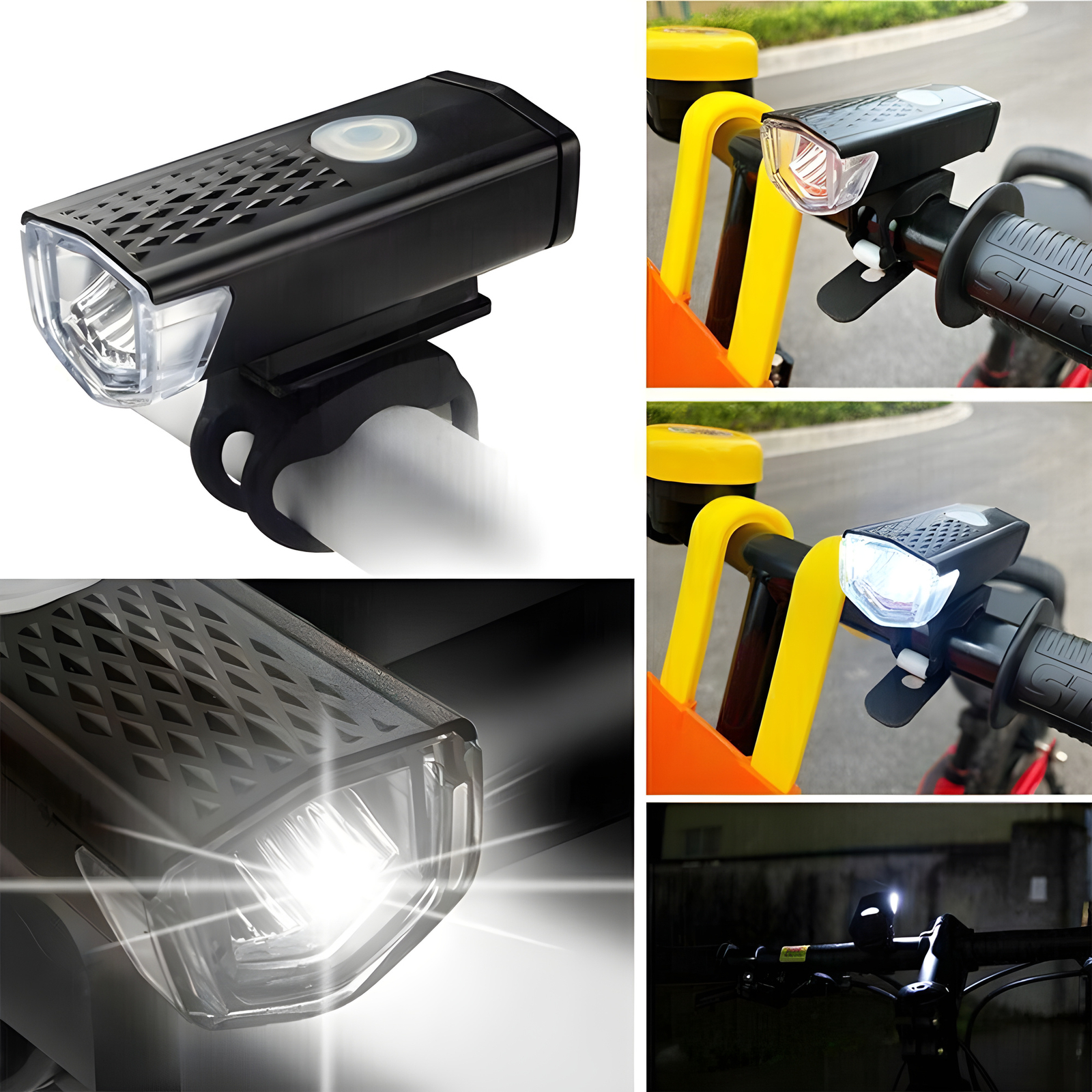 2 Sets USB Rechargeable LED Bicycle Headlight Bike Front Rear Lamp Cycling