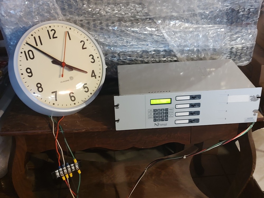 TWO Commercial School Clocks with Surface Mounting Plates