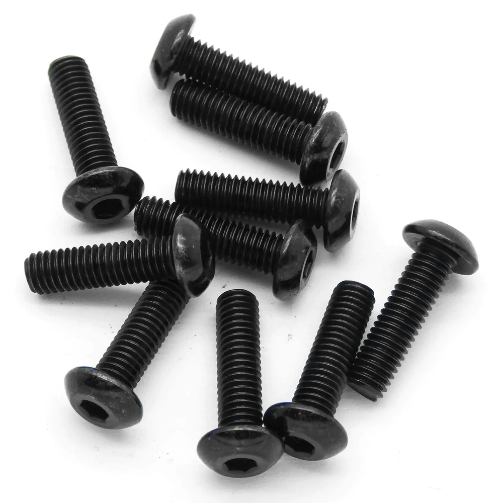 10pcs M5x20mm Button Head Hex Machine Screw Black Oxide