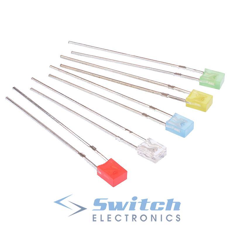 Rectangle 3 x 2mm / 5 x 2mm LED Diffused Clear - White Red Blue Green Yellow