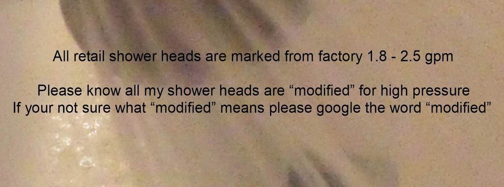 Modified Waterpik High Pressure Shower Head Hand Held 6 Pattern Settings Chrome