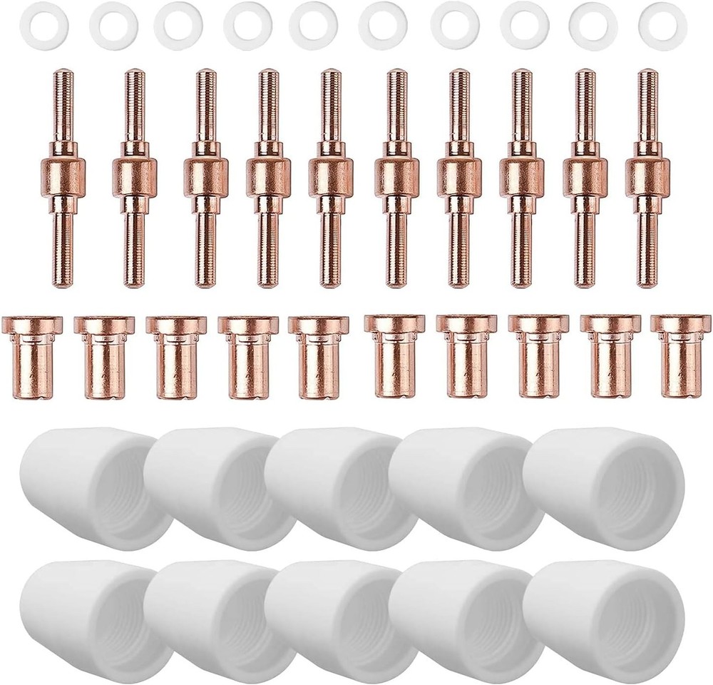 Versatile 40 PCS Copper Plasma Cutter Consumables for Enhanced Cutting Precision
