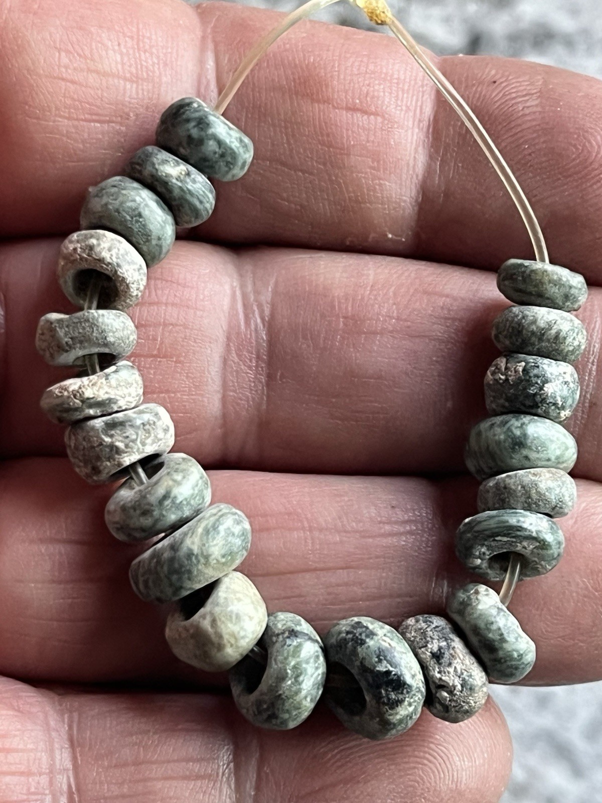 20 Jade Beads PreColumbian Ancient Artifacts Teotihuacan Mayan Free Shipping