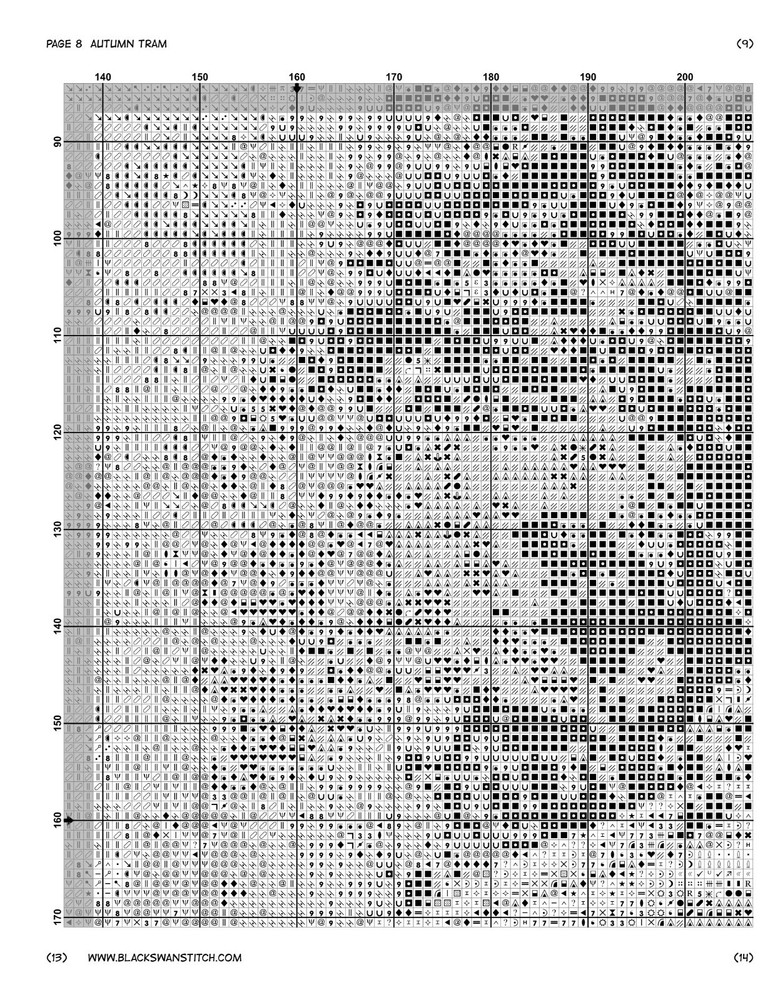 Autumn Tram -2 Chart Counted Cross Stitch Pattern Needlework 765