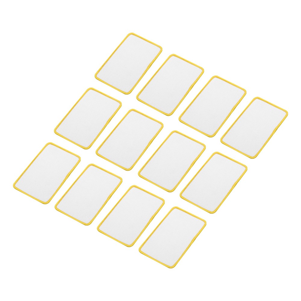 15pcs Sublimation Patch Blank Rectangle White with Yellow Border