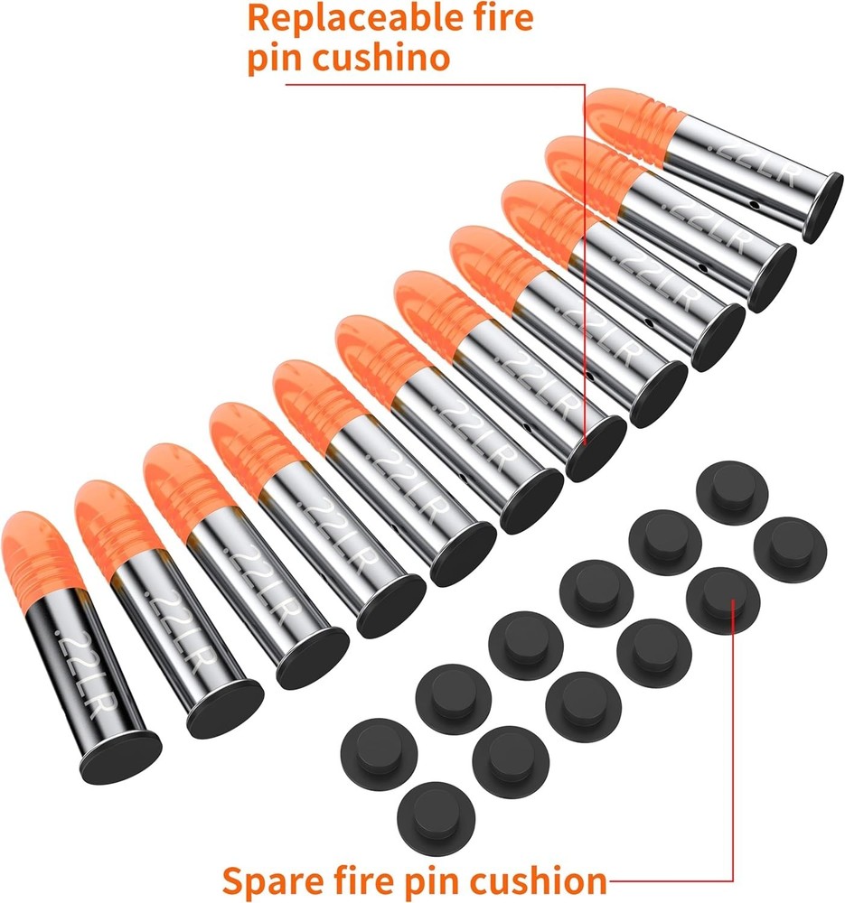 22LR Snap Caps Training Dummy Rounds Practice Safe Loading,Orange, 12PK