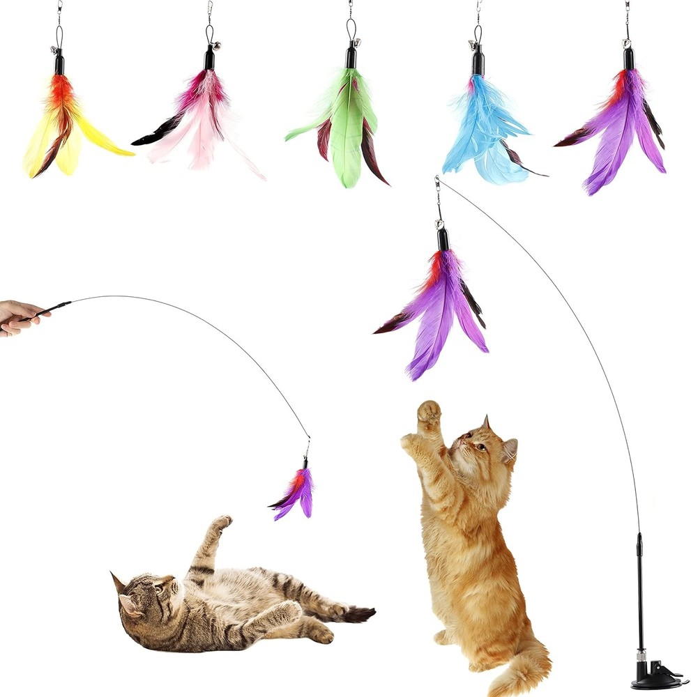 Cat Feather Toys Interactive Cats -  Cat Powerful Suct Cup