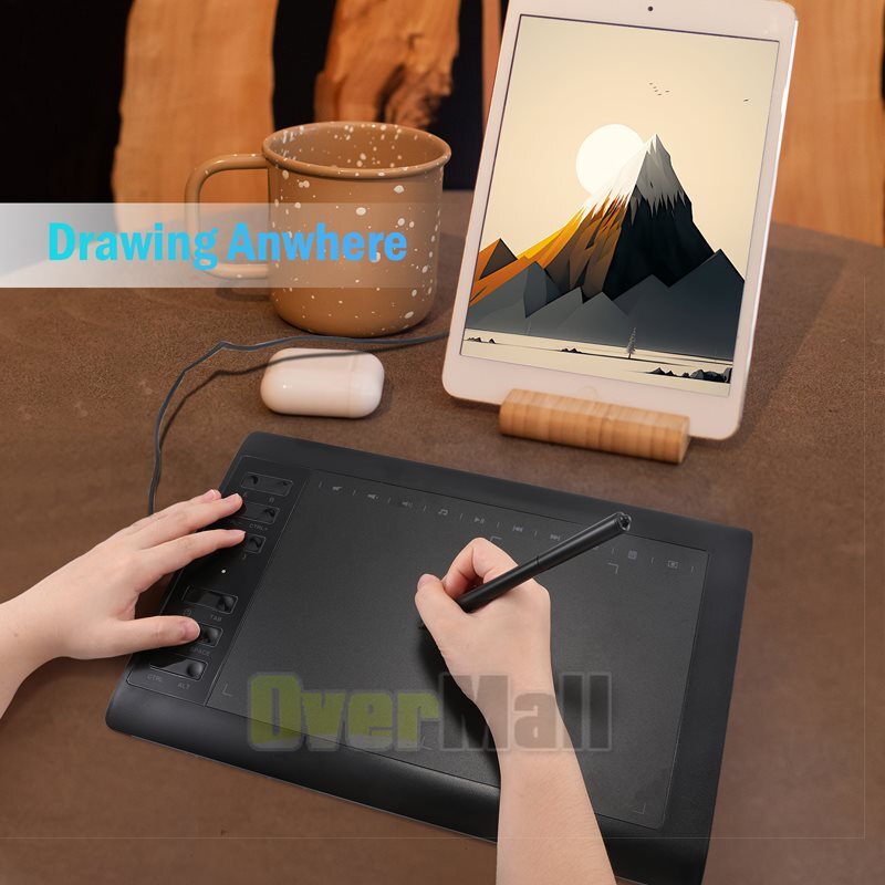 Digital Graphic Drawing Tablet with Screen Pen Display 12 Shortkey for Android