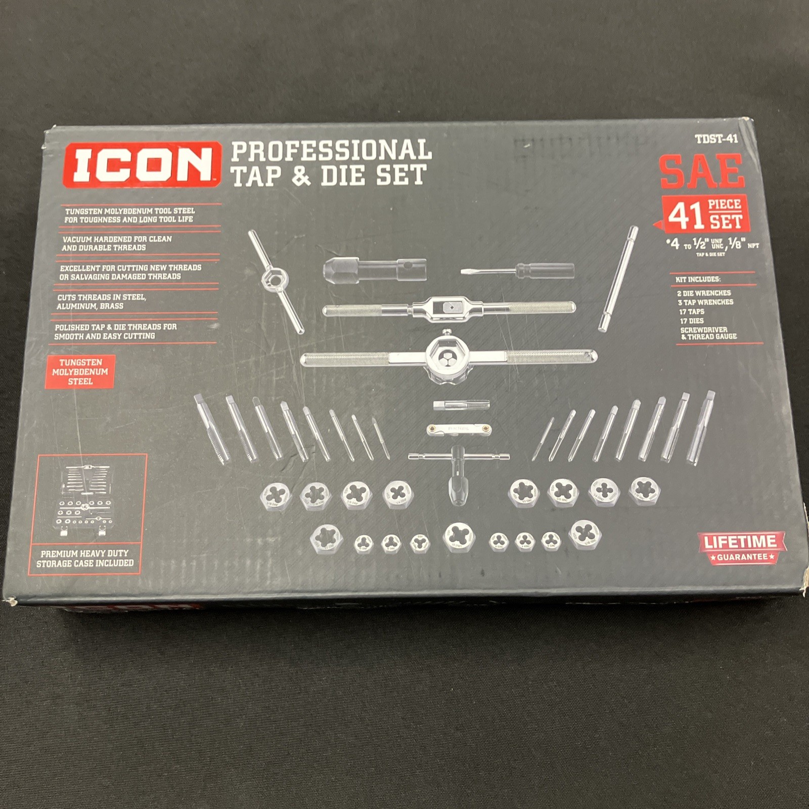 ICON TDST-41 SAE Professional Tap and Die Set, 41 Piece 59158