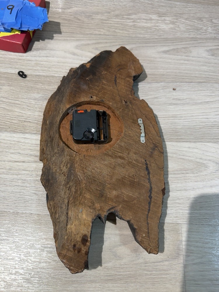 Tree Slab Clock Used Needs Mech Fair Condition